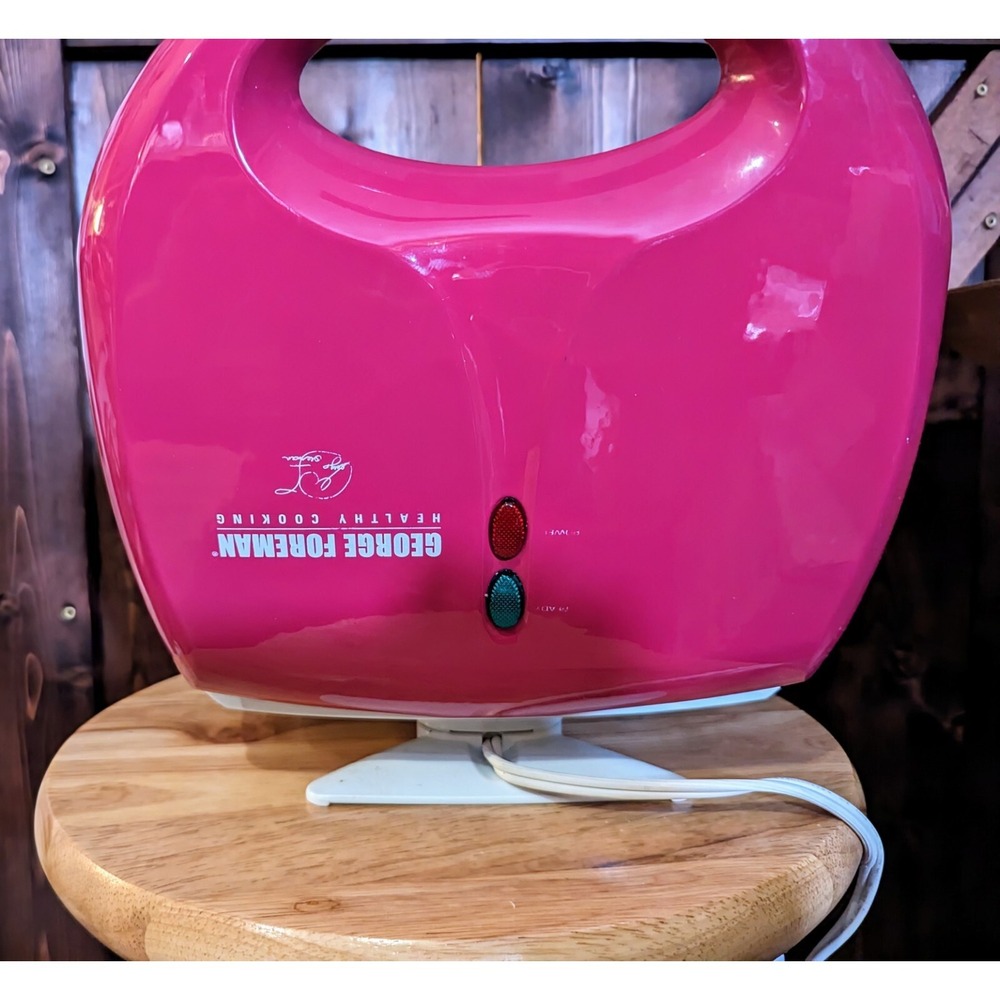Vintage George Foreman Waffle Maker Nonstick GFW0036PT Pink Retro Kitchen Decor - Picture 7 of 13